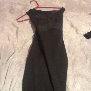 Black dress with c through straps